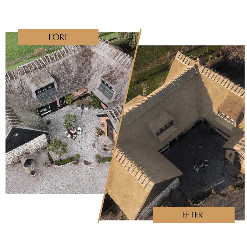 Mossborttagning på vasstak utförd för längre livslängd